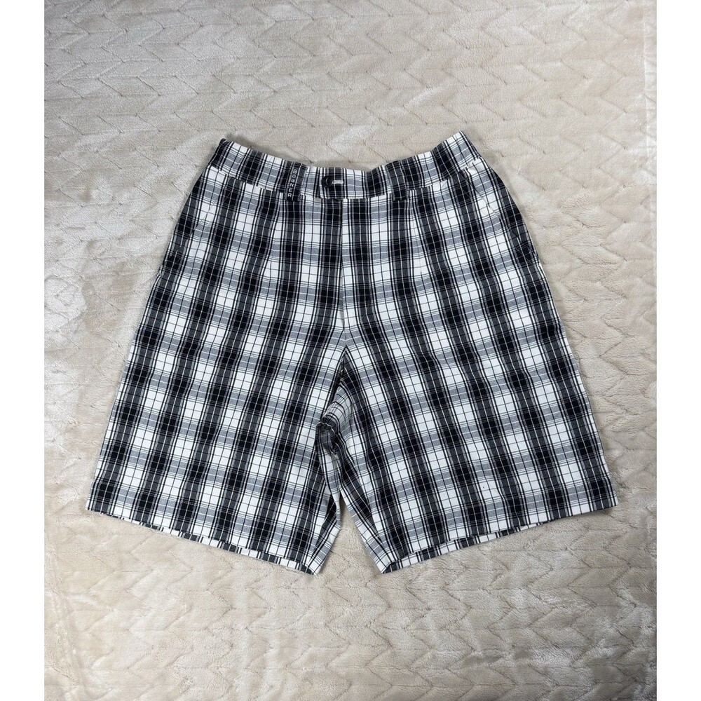 Bogner Shorts Women 10 Black White Plaid Bermuda Golf Preppy Made USA
